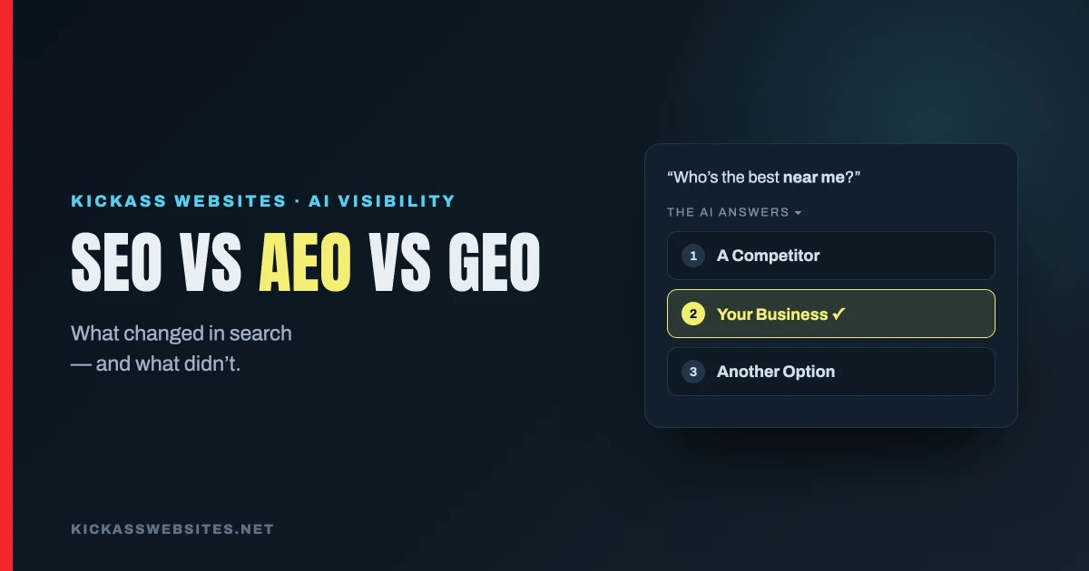 SEO vs AEO vs GEO: What Actually Changed in Search (and What Didn't)