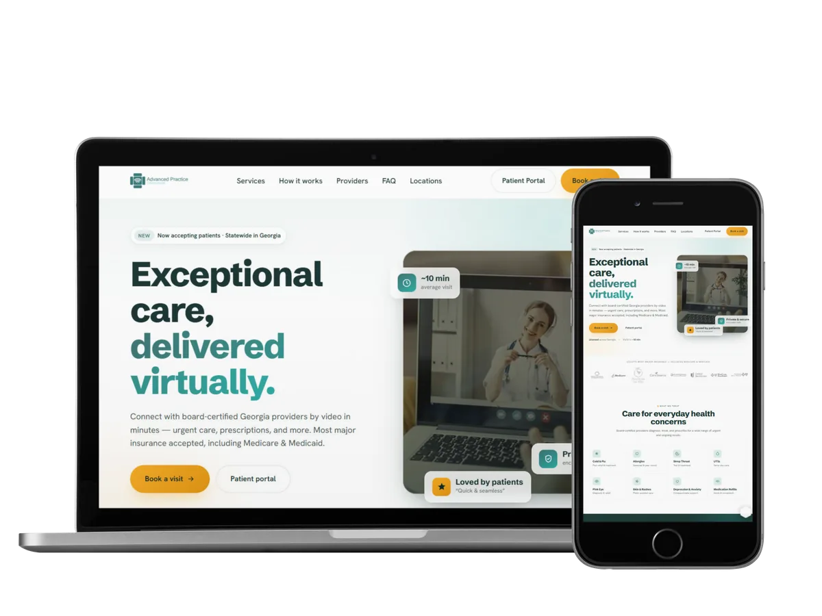 Advanced Practice Telemedicine — website by Kickass