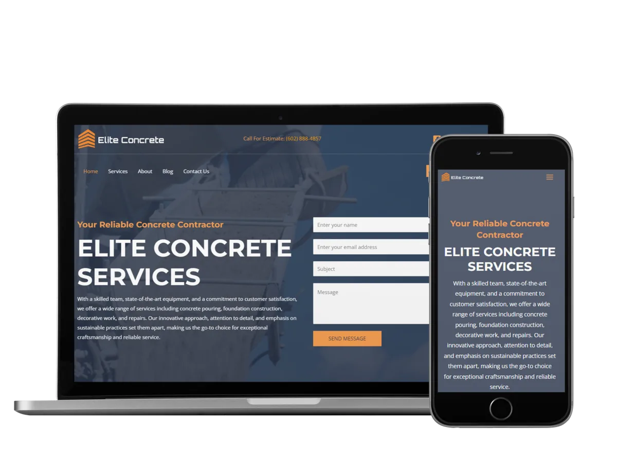 Elite Concrete Services — website by Kickass