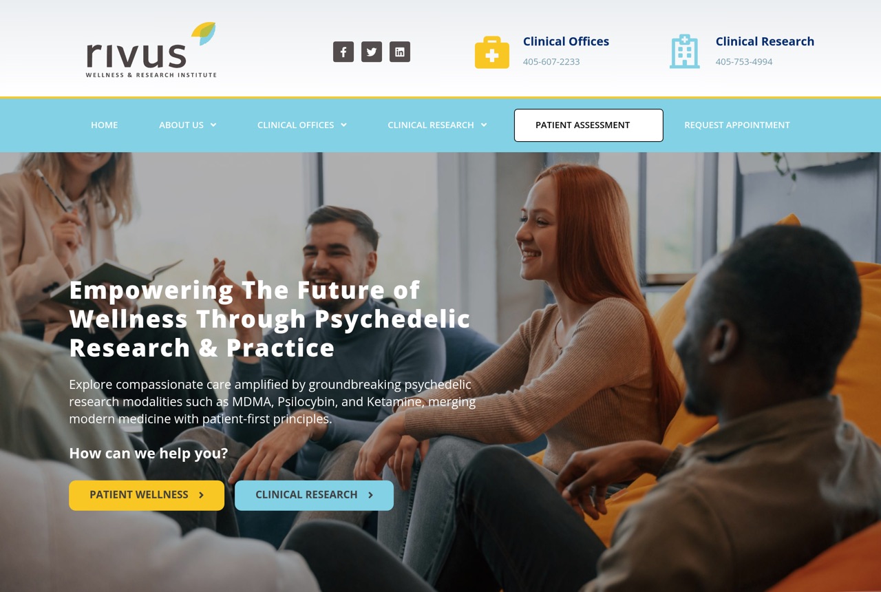 Rivus Wellness & Research Institute website built by Kickass Websites